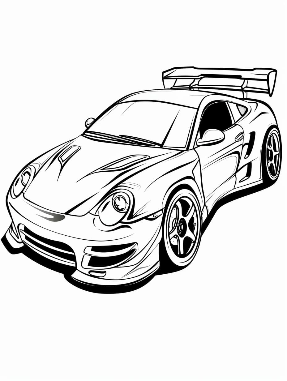 Coloriage Dessiner Voiture de course de base