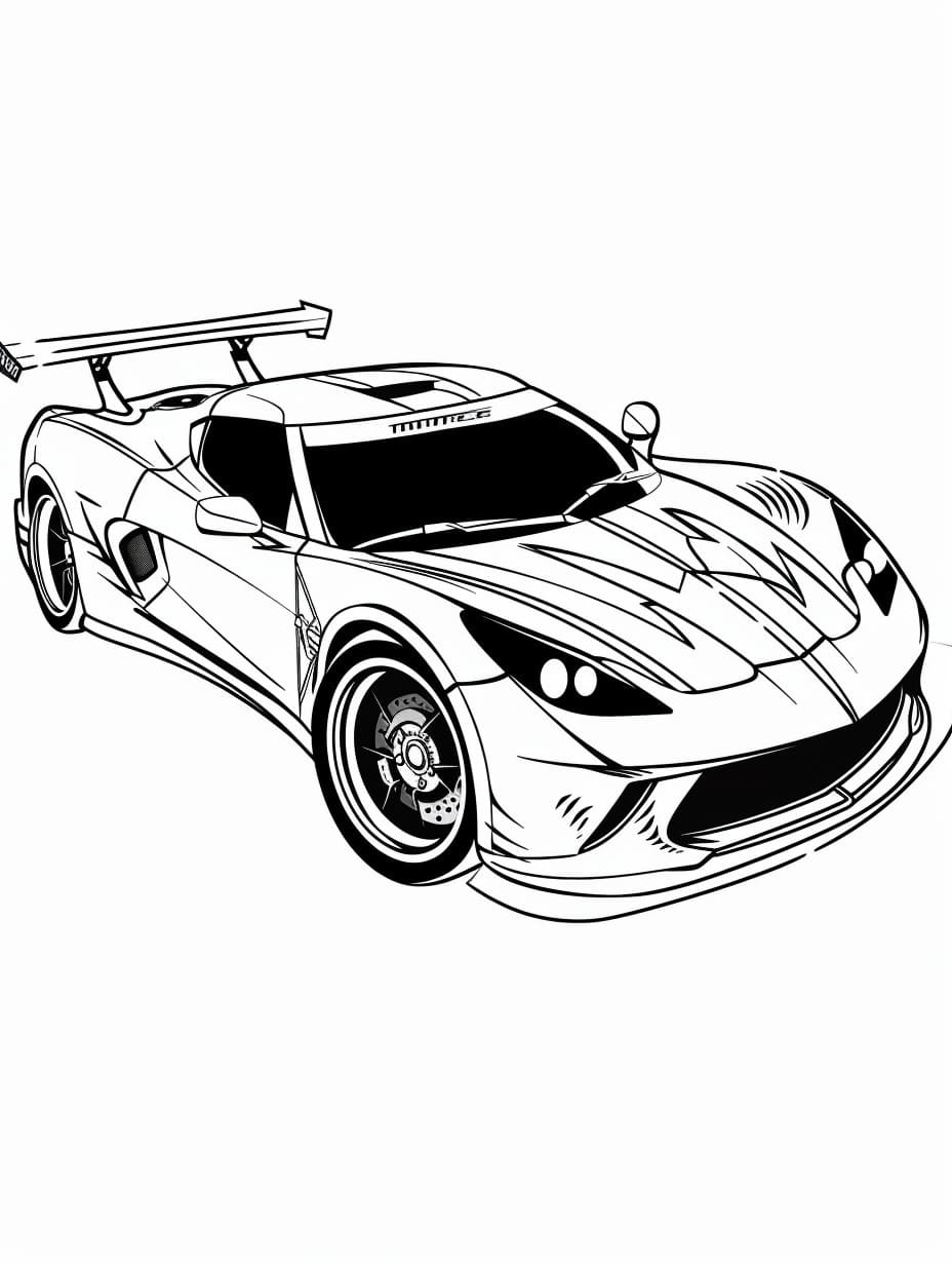 Coloriage Dessiner Voiture de course gratuit