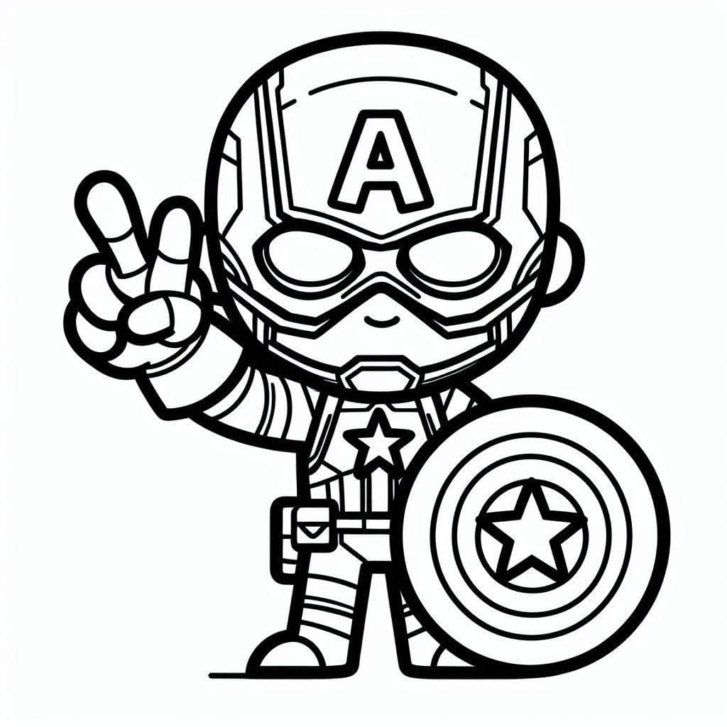 Coloriage Dessinez Captain America simplement