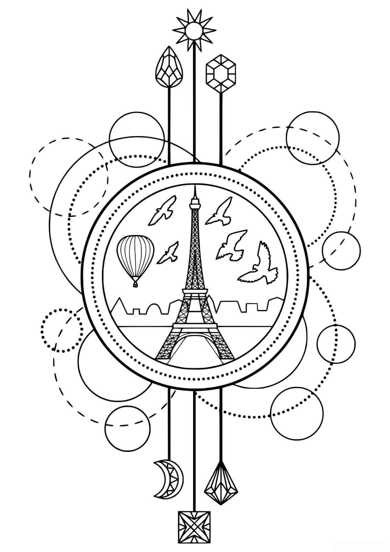 Coloriage Dessinez Paris simplement