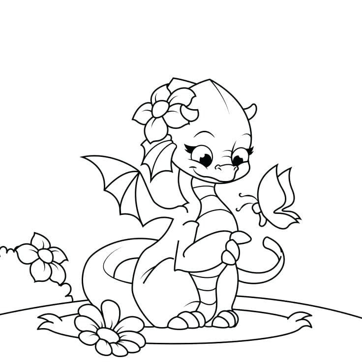 Coloriage Dragon mignon Gratuit