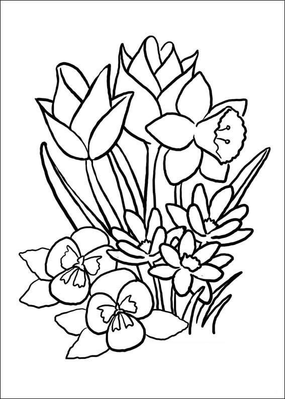 Coloriage Fleurs au printemps Gratuit