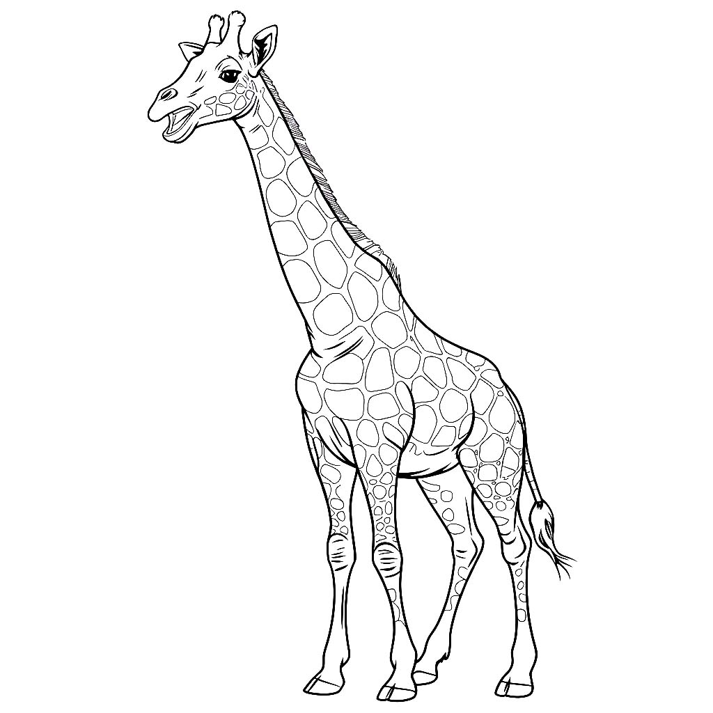 Coloriage Girafe de base à imprimer