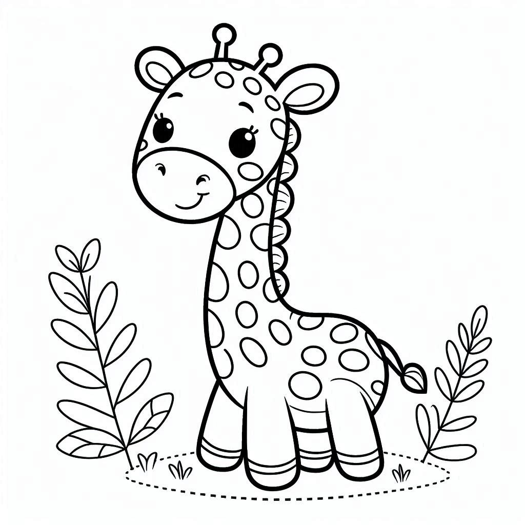 Coloriage Girafe heureuse