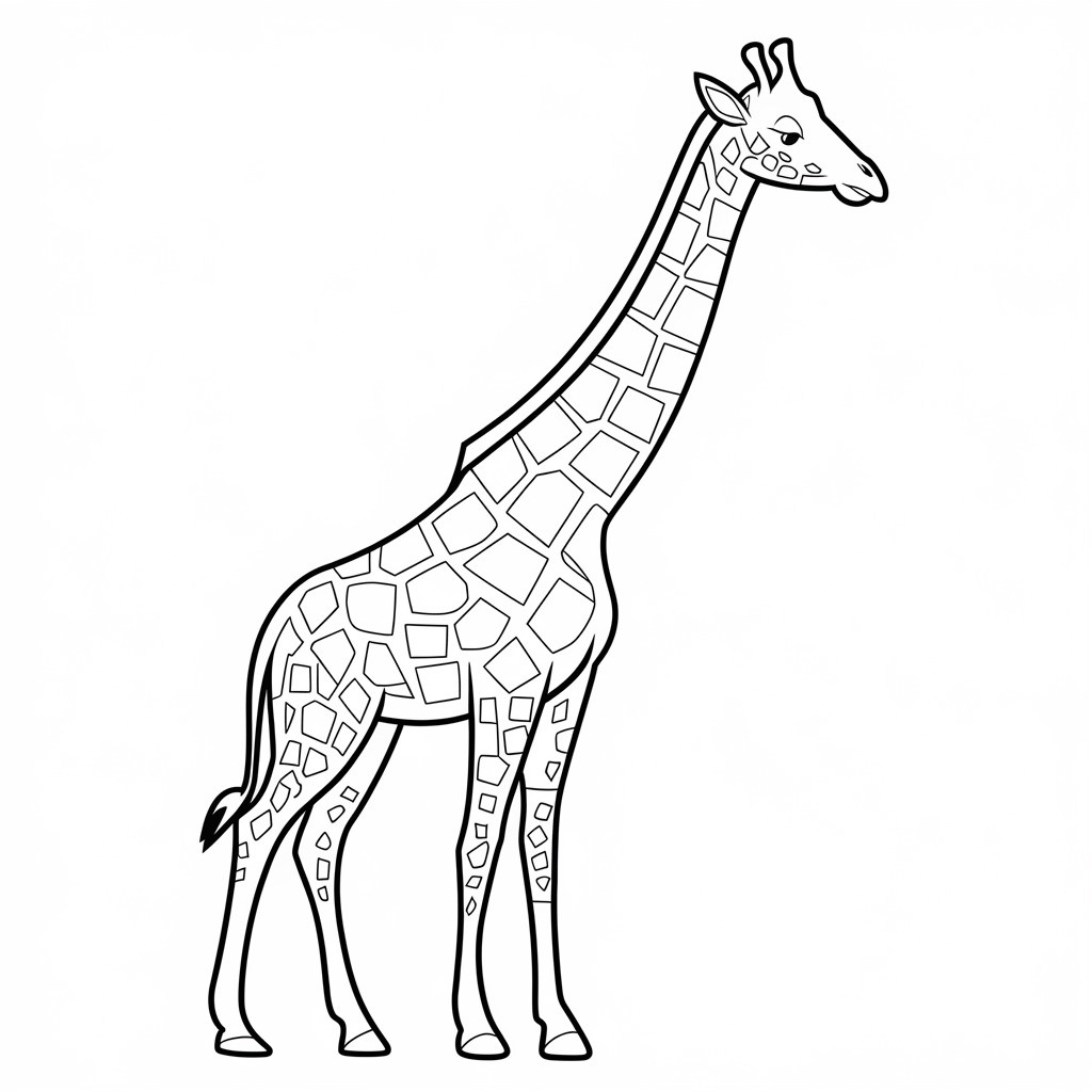 Coloriage Girafe libre