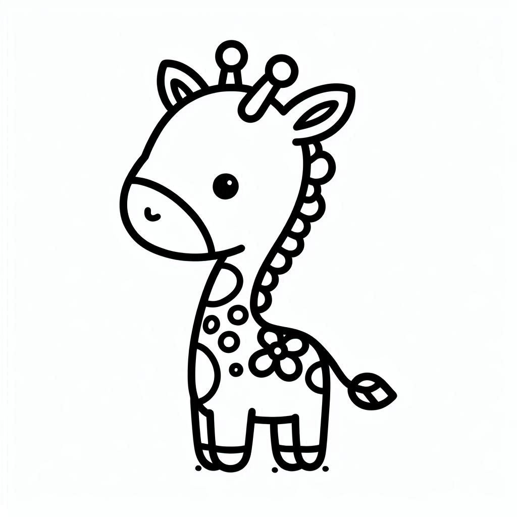 Coloriage Girafe simple à imprimer