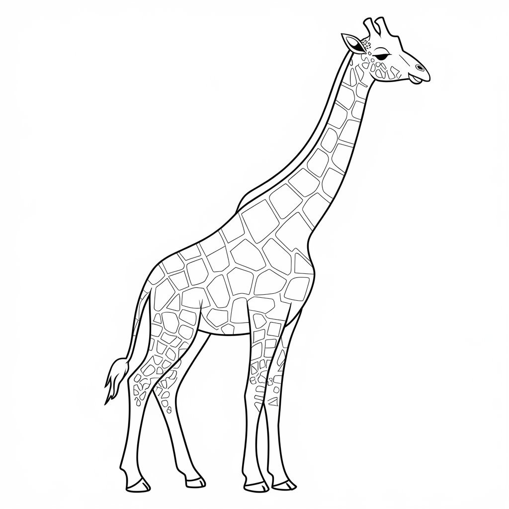 Coloriage Girafe souriante à imprimer