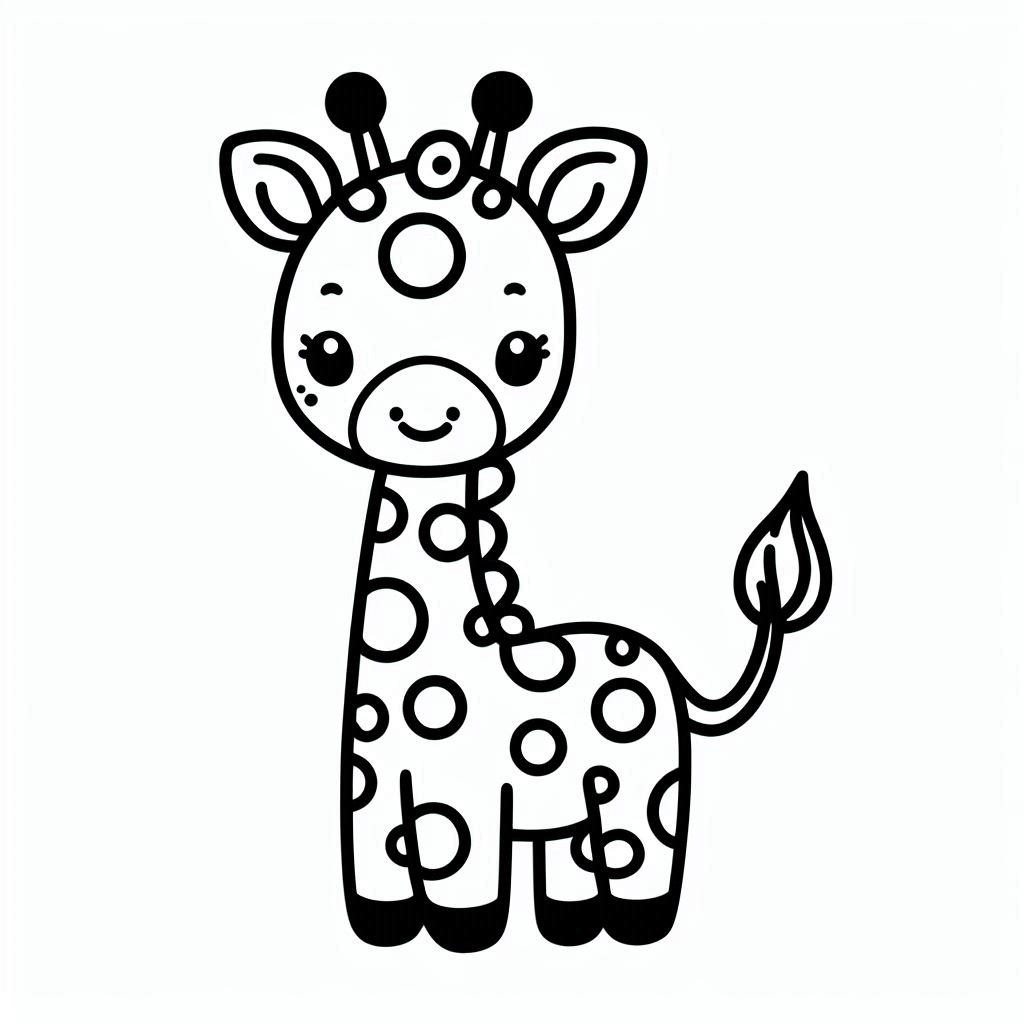 Coloriage Girafe très mignonne