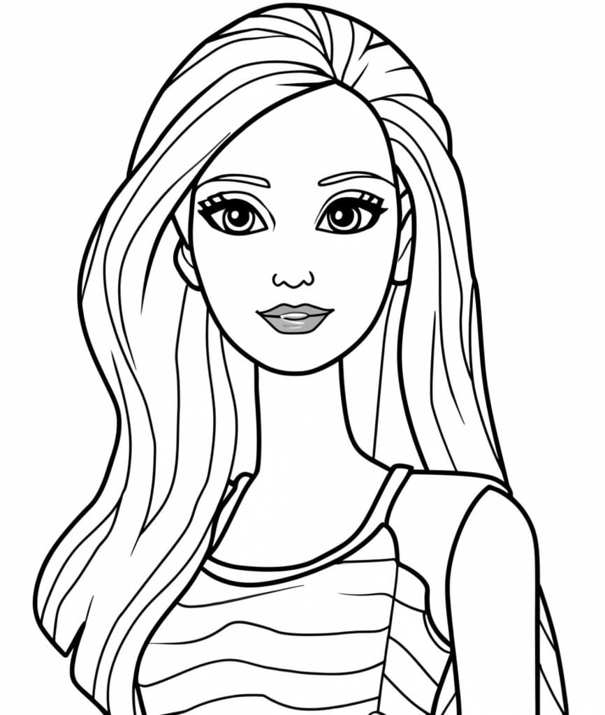 Coloriage Image de Barbie à imprimer