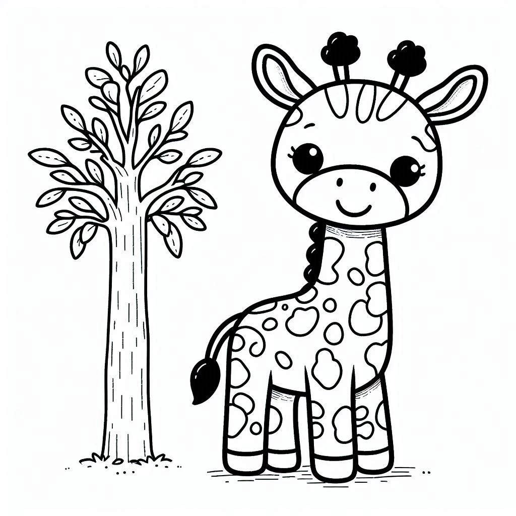 Coloriage Imprimé girafe basique à imprimer