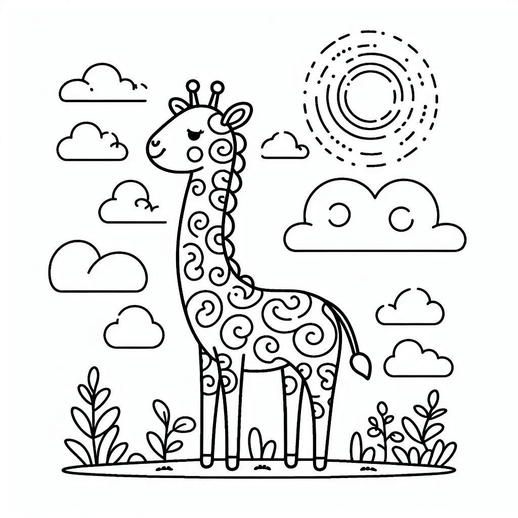 Coloriage La girafe est très bien à imprimer