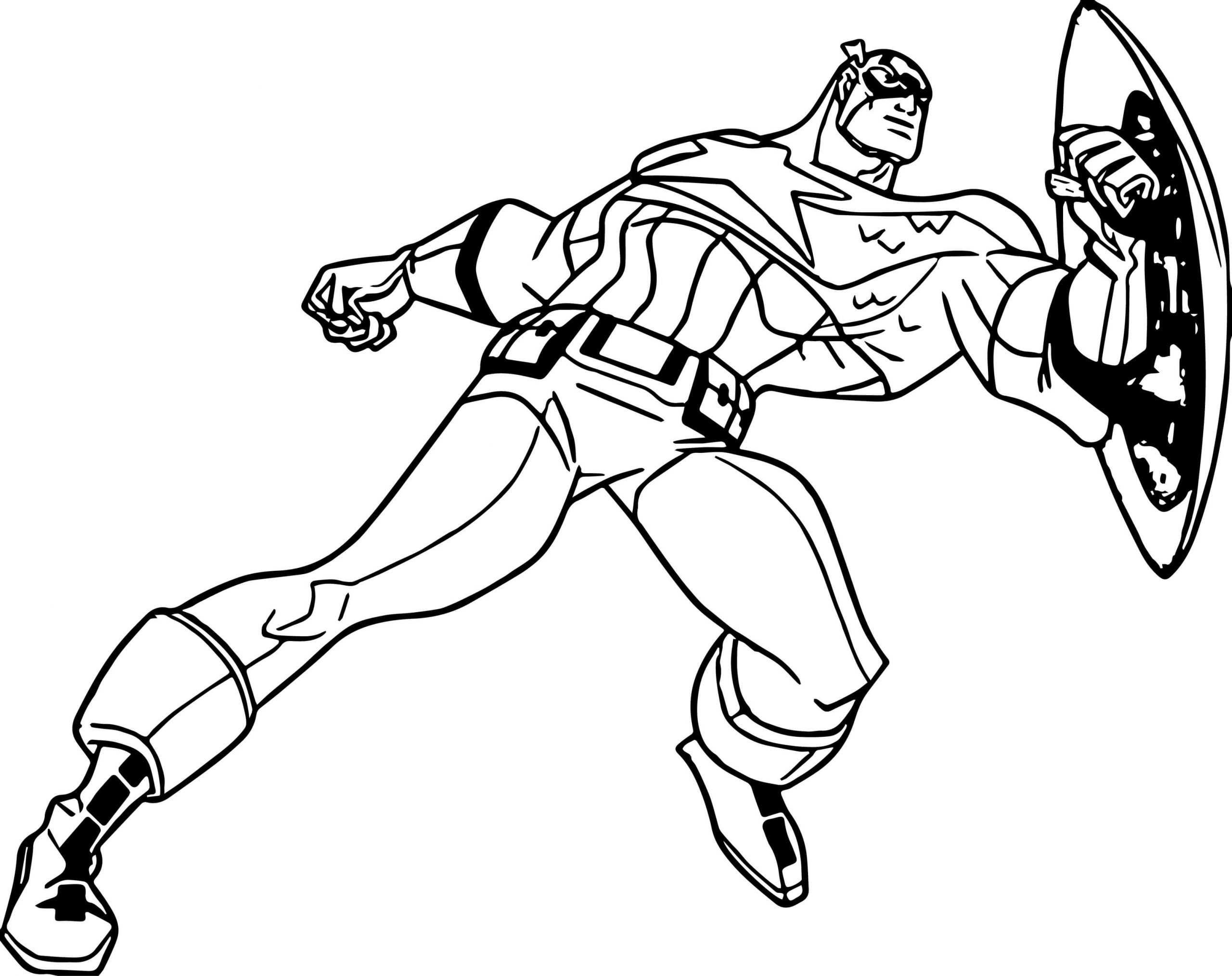 Coloriage L'attaque de Captain America