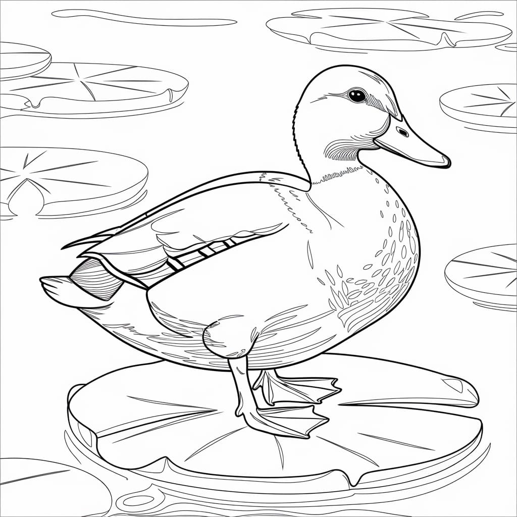 Coloriage Le canard est simple Facile