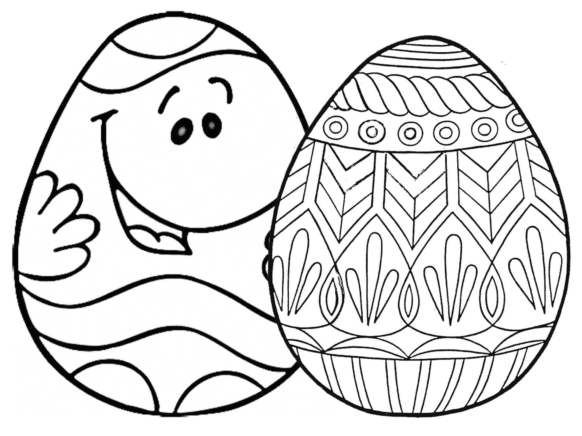 Coloriage Les oeufs de Pâques de base à imprimer