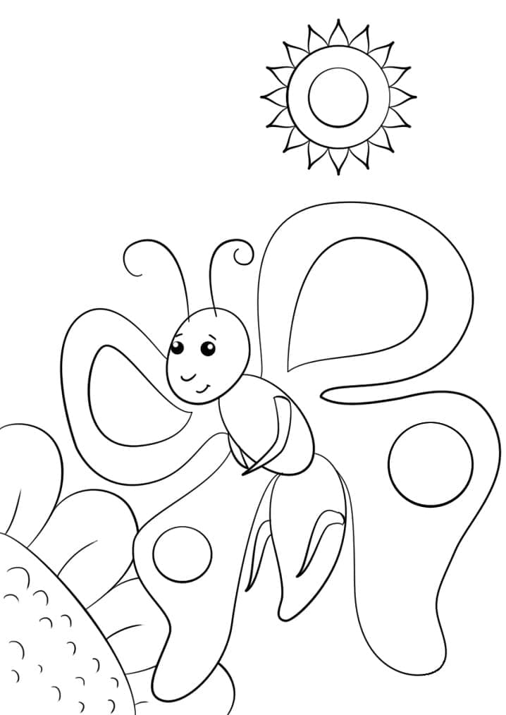 Coloriage Papillon mignon gratuitement à imprimer