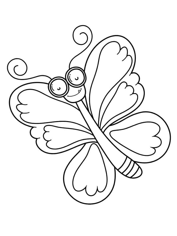 Coloriage Papillon Nerd à imprimer