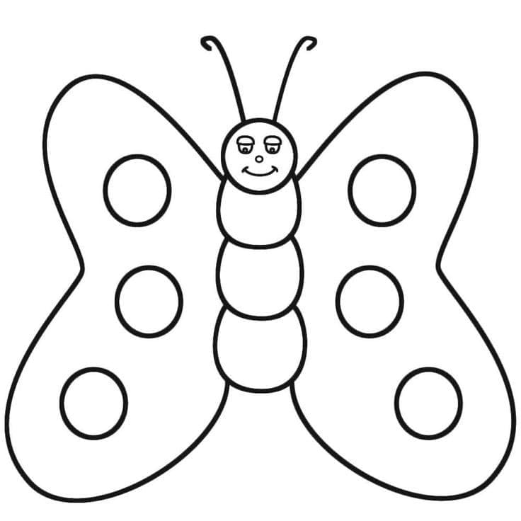 Coloriage Papillon simple à imprimer