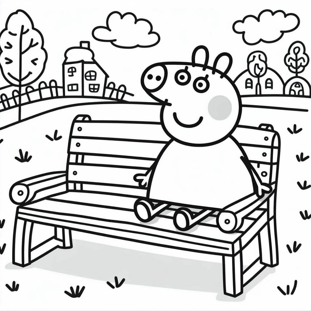 Coloriage Peppa Pig sourit à imprimer