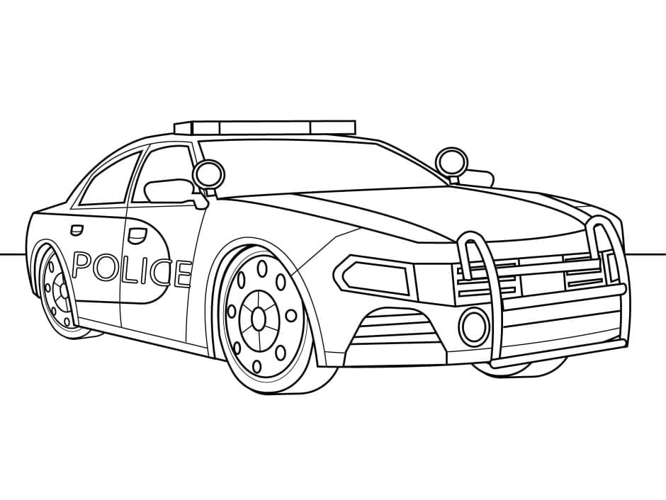 Coloriage Superbe voiture de police