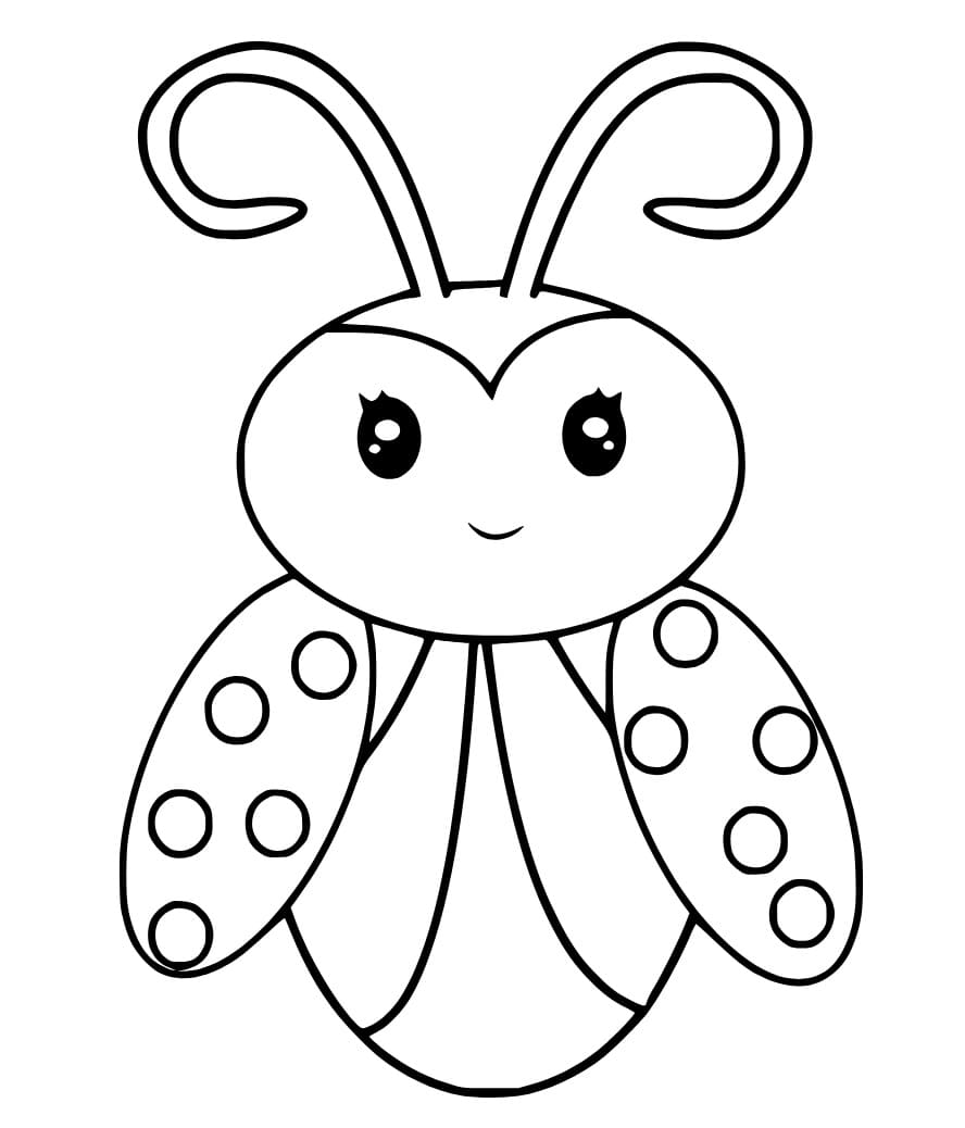 Coloriage Très jolie coccinelle gratuite à imprimer