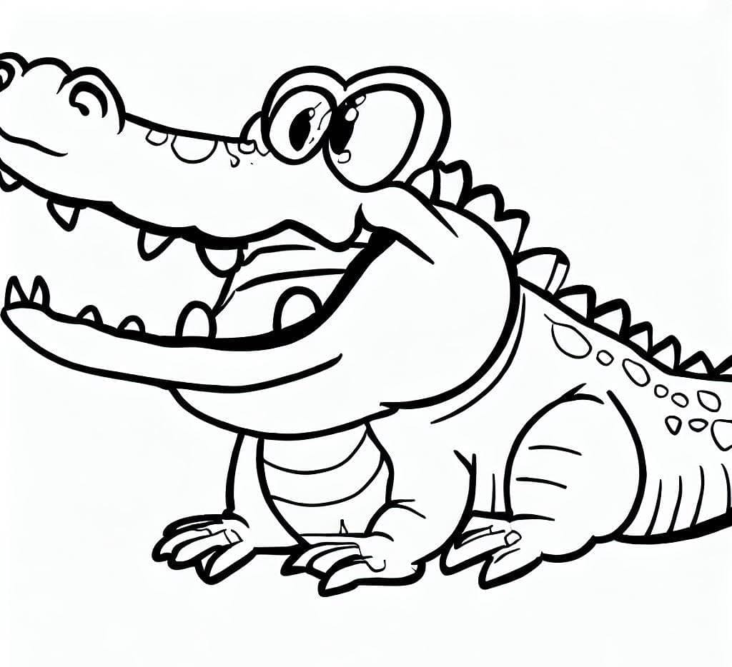 Coloriage Un drôle de crocodile