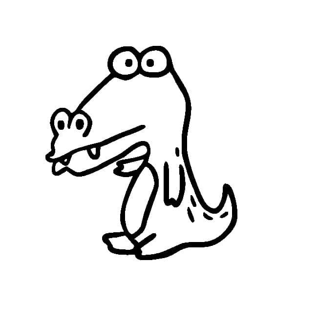 Coloriage Un petit crocodile