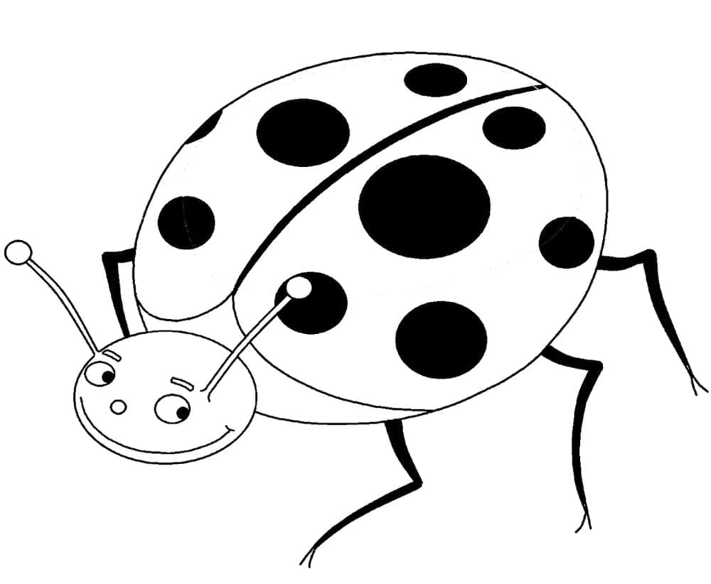 Coloriage Une coccinelle souriante