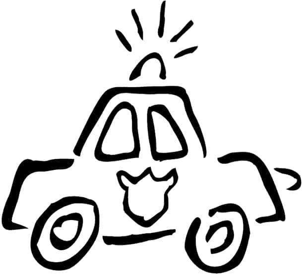 Coloriage Une simple voiture de police