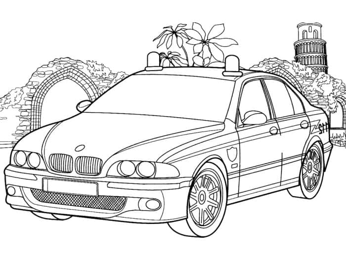 Coloriage Voiture de police BMW