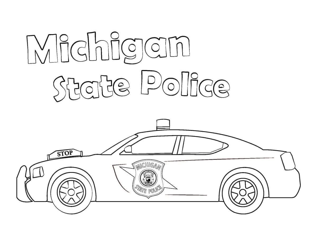 Coloriage Voiture de police de l'État du Michigan