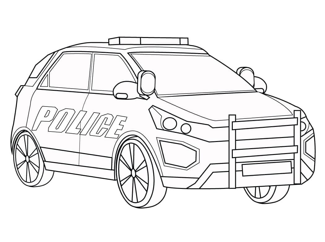 Coloriage Voiture de police - Fiche 2