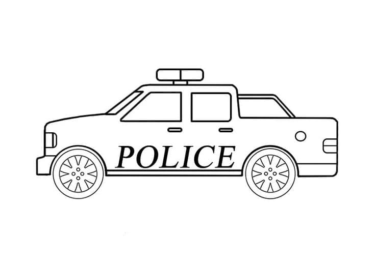 Coloriage Voiture de police - Fiche 5