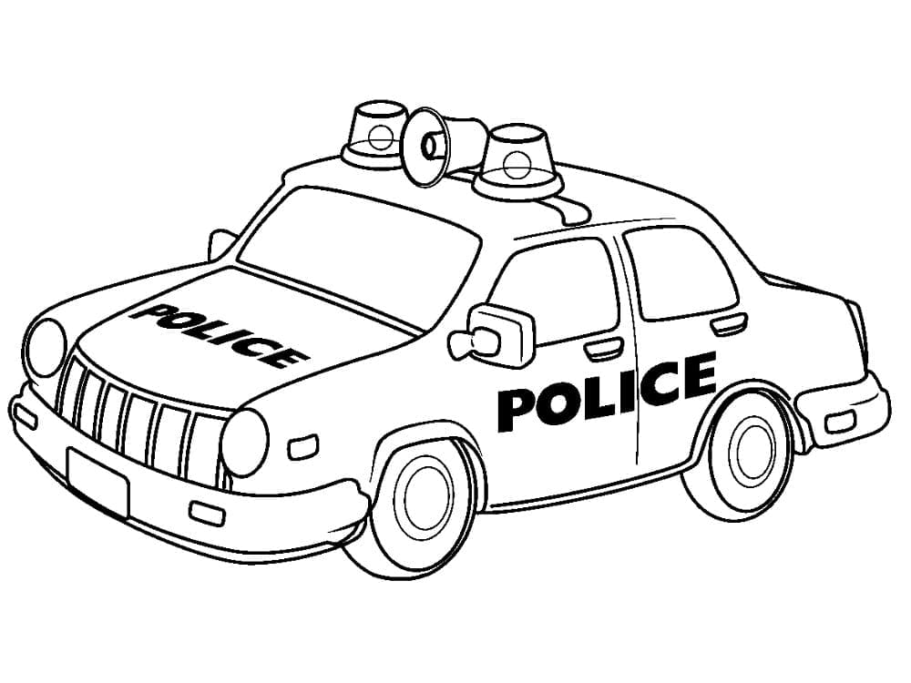 Coloriage Voiture de police - Fiche 6