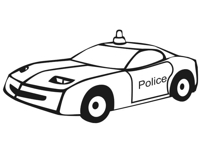 Coloriage Voiture de police - Fiche 8