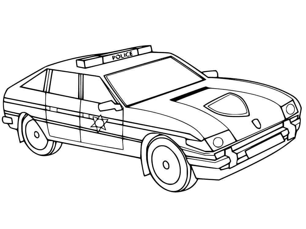 Coloriage Voiture de police - Fiche 9