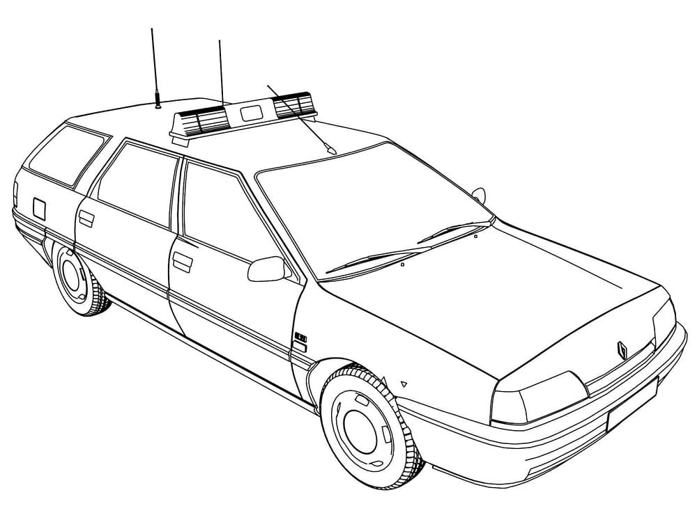 Coloriage Voiture de police imprimable gratuitement