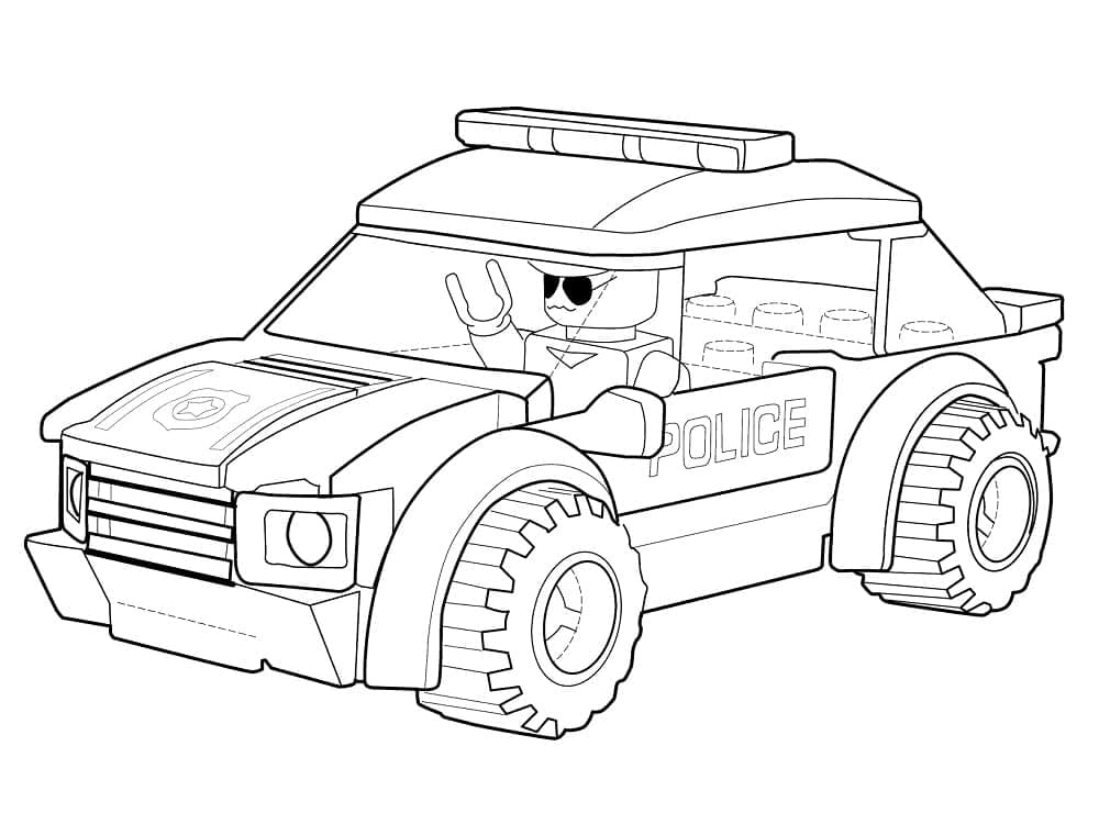 Coloriage Voiture de police Lego