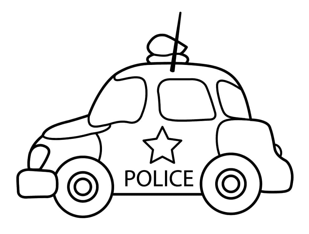 Coloriage Voiture de police mignonne