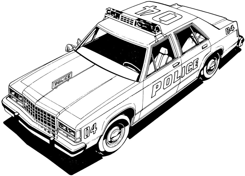 Coloriage Voiture de police numéro 04