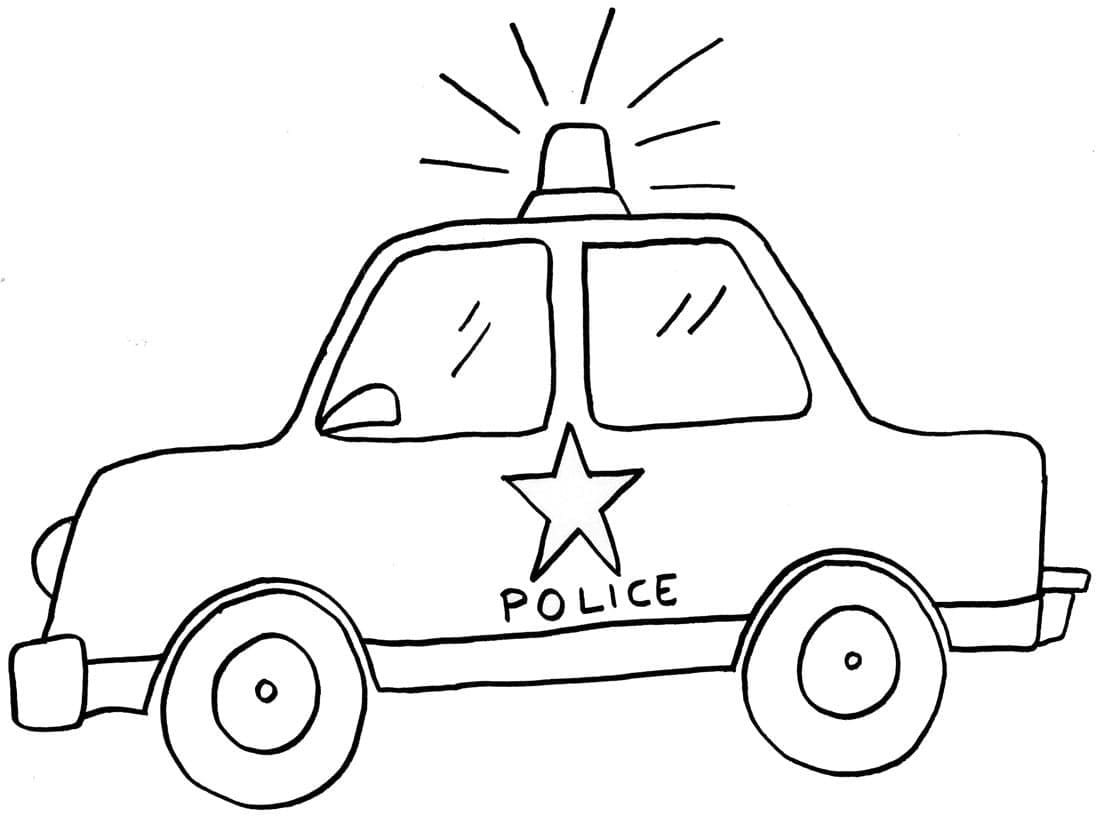 Coloriage Voiture de police pour enfants