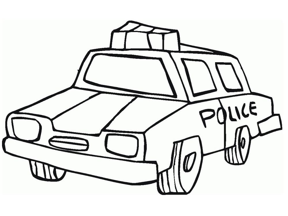 Coloriage Voiture de police pour les petits enfants