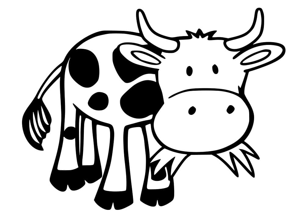 Coloriage Bébé vache à imprimer