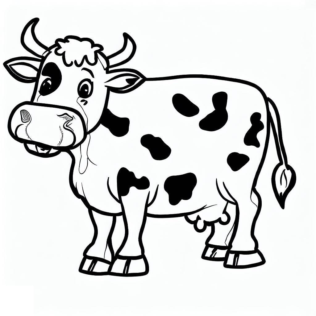 Coloriage Dessin de vache imprimable gratuit à imprimer