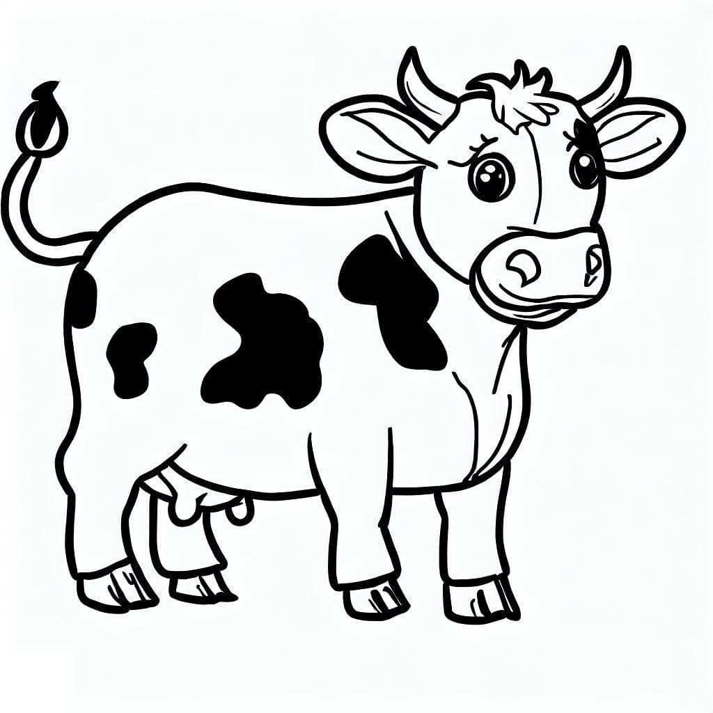 Coloriage Dessin gratuit d’une vache à imprimer