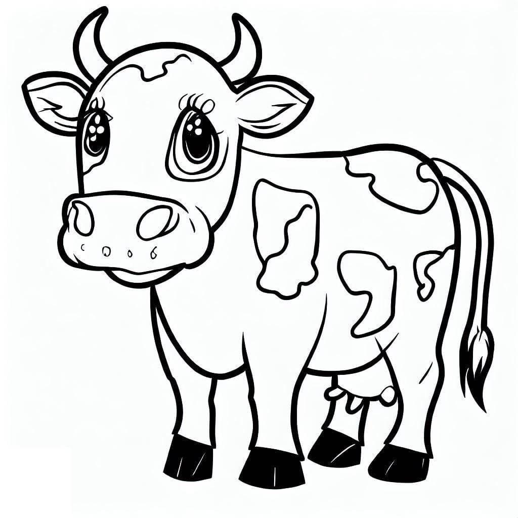 Coloriage Image de vache à imprimer