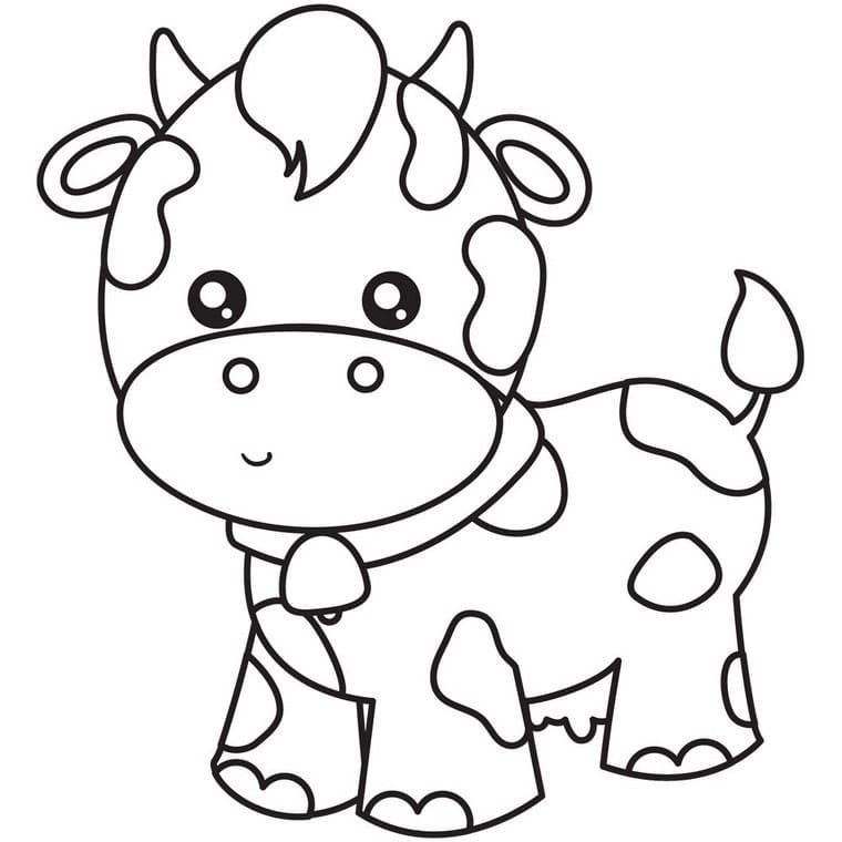 Coloriage Jolie petite vache à imprimer