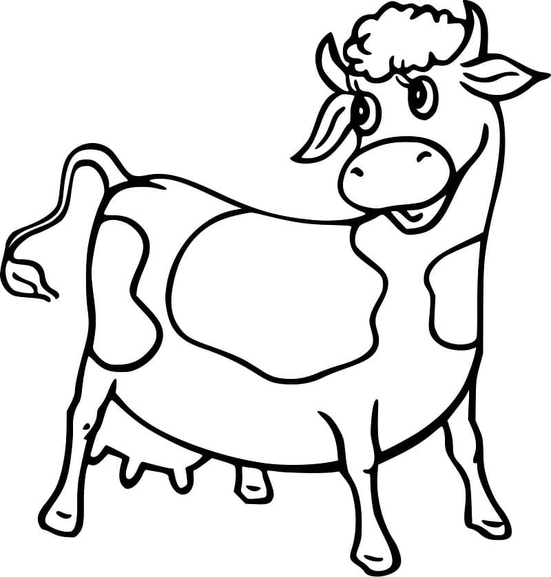 Coloriage Une jolie vache à imprimer