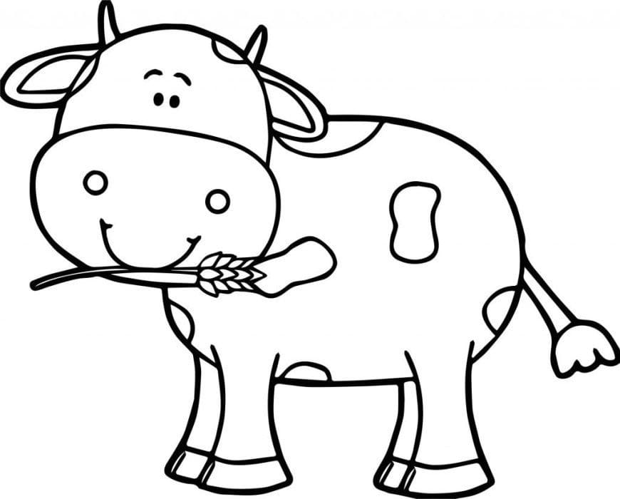 Coloriage Une vache souriante à imprimer