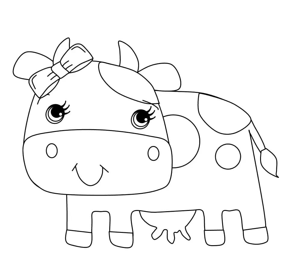 Coloriage Vache adorable à imprimer