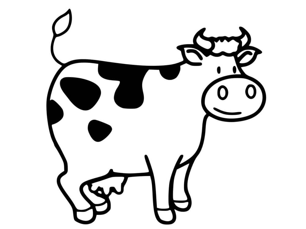 Coloriage Vache facile à imprimer